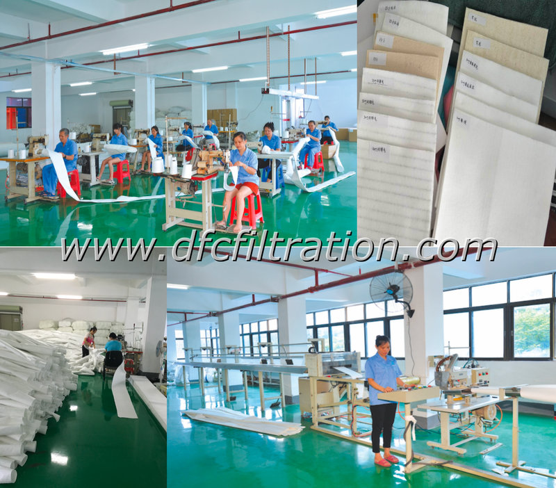 Workshop manufacturing industrial filter bags with various filter media