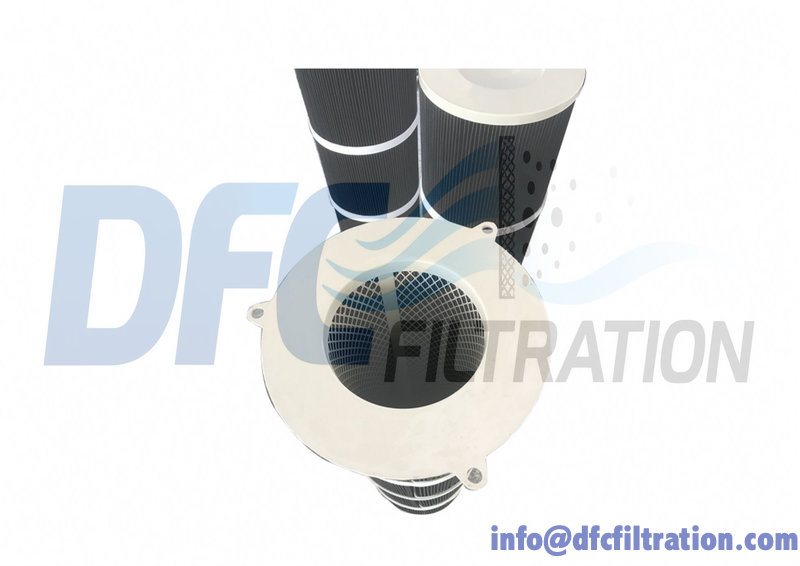 Four round lug top dust collector filter cartridge with steel end‑cap, flexible & secure mounting, aftermarket import replacement, custom sizes available Four round lug top dust collector filter cartridge with steel end‑cap, flexible & secure mounting, aftermarket import replacement, custom sizes available