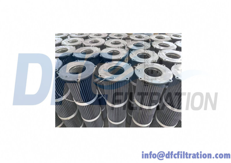 Four round lug top dust collector filter cartridge with steel end‑cap, flexible & secure mounting, aftermarket import replacement, custom sizes available Four round lug top dust collector filter cartridge with steel end‑cap, flexible & secure mounting, aftermarket import replacement, custom sizes available