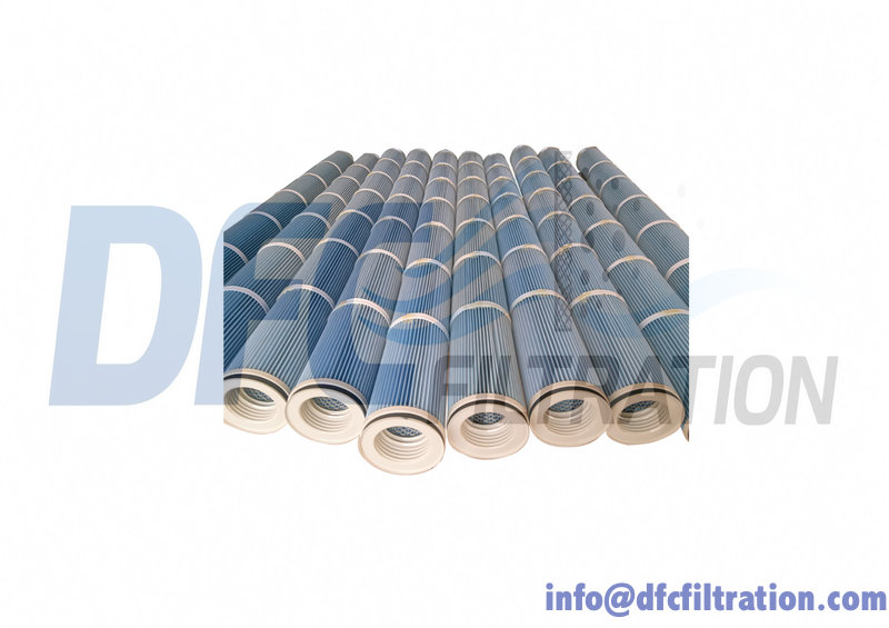 Slender threaded bottom-load dust collector filter cartridge 
