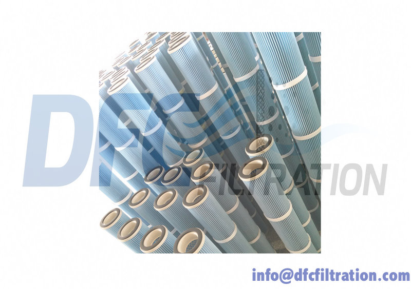 Slender threaded bottom-load dust collector filter cartridge 