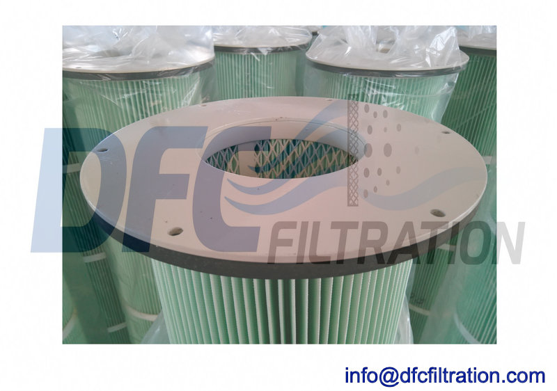 Round top-load dust collector filter cartridge